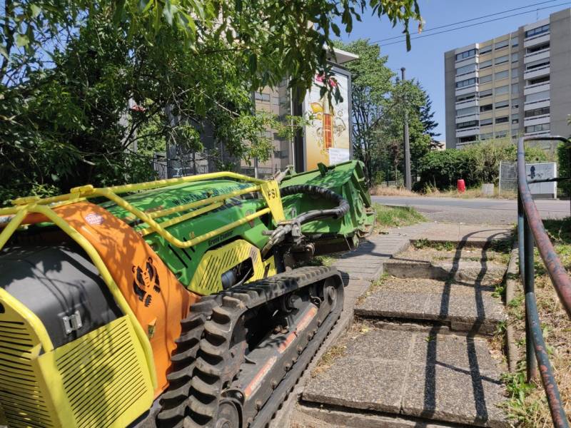 Fauchage et débroussaillage en accès difficile en zone urbaine à Lyon